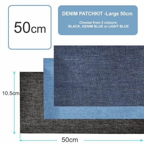 DIY Denim PatchKit Iron-on for Large Repairs: 50cm