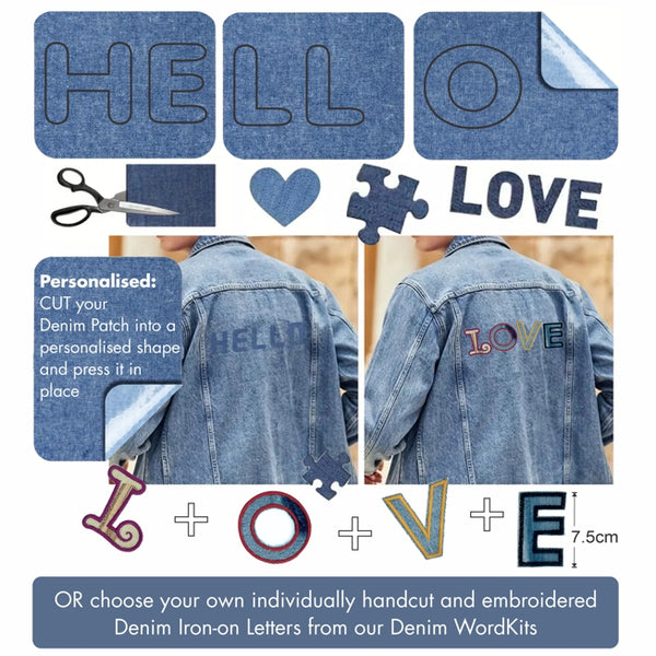 DIY Denim PatchKit Iron-on for Large Repairs