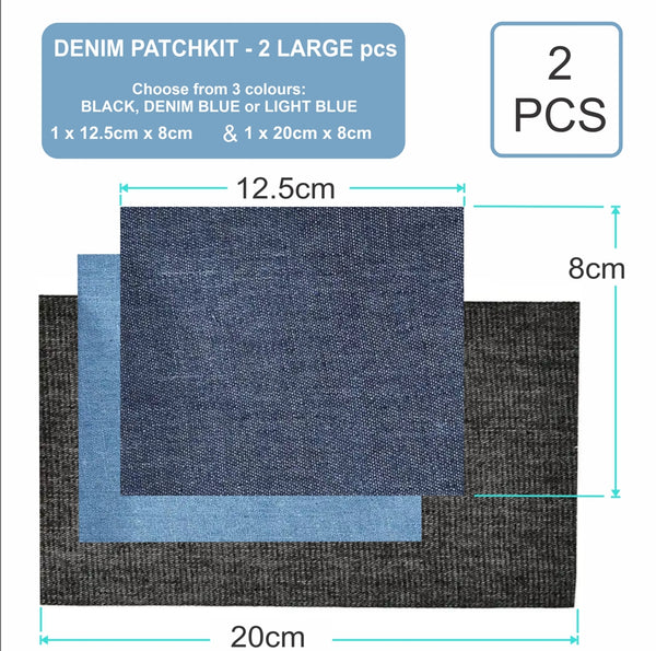 DIY Denim PatchKit Iron-on for Large Repairs