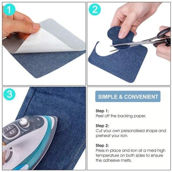 DIY Denim PatchKit Iron-on for Large Repairs